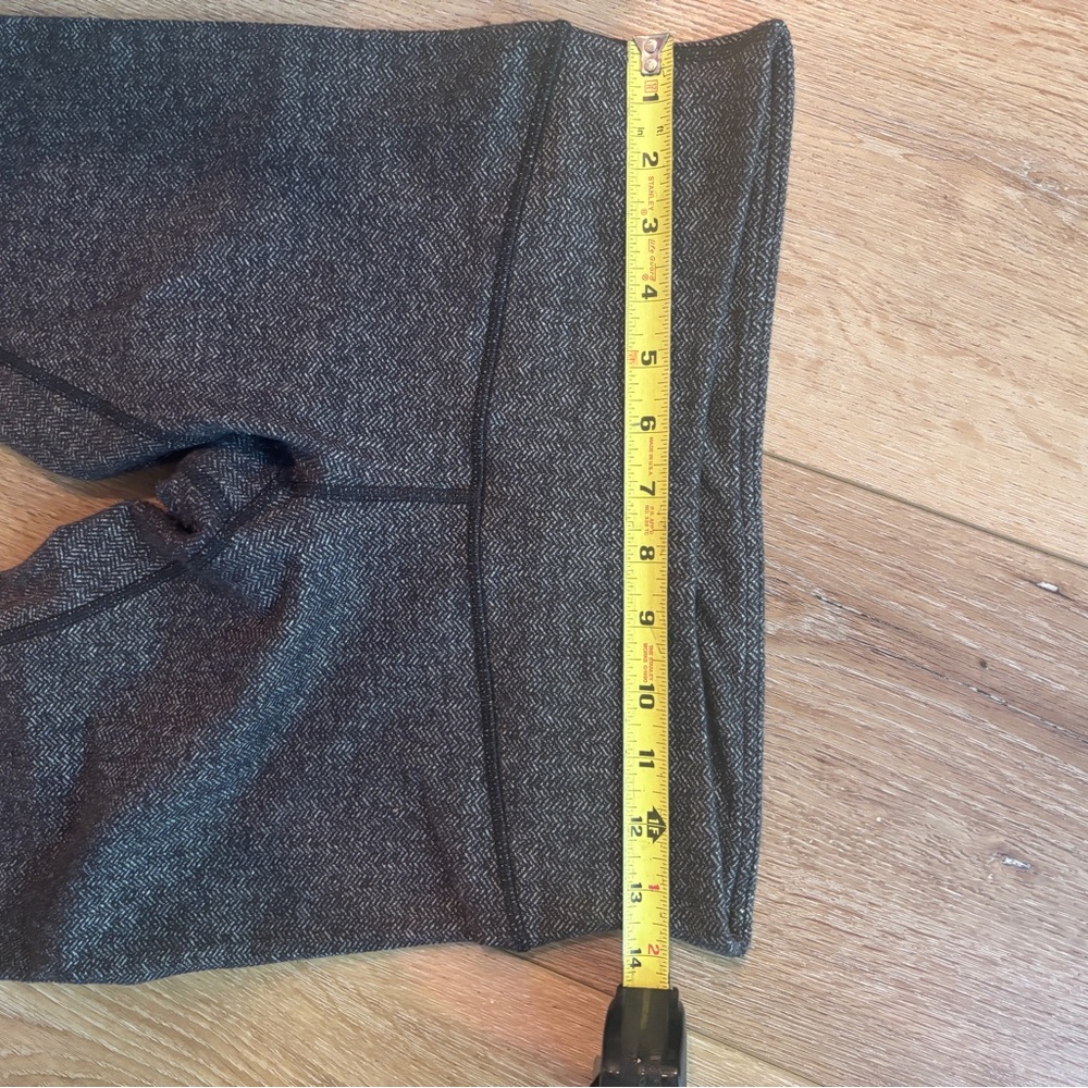 LS Scuba TOP & BOTTOM SET Lululemon herringbone black crop wunder under - Picture 4 of 8